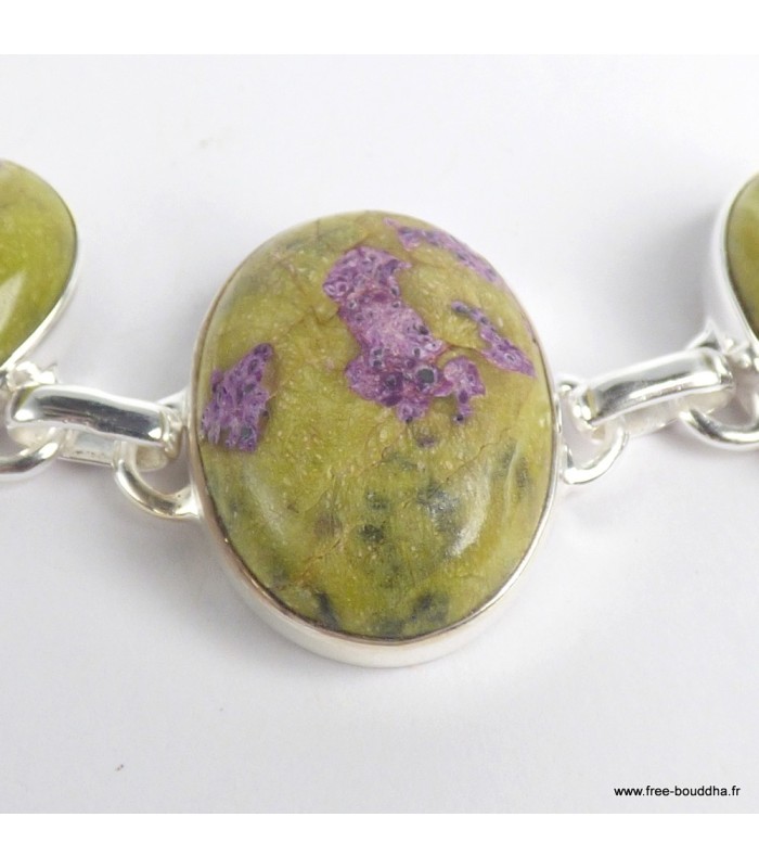 Bracelet tasmanite atlantisite certifié en argent 925