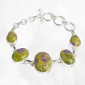 Bracelet argent Tasmanite Atlantisite Authentique - Bracelets pierres naturelles
