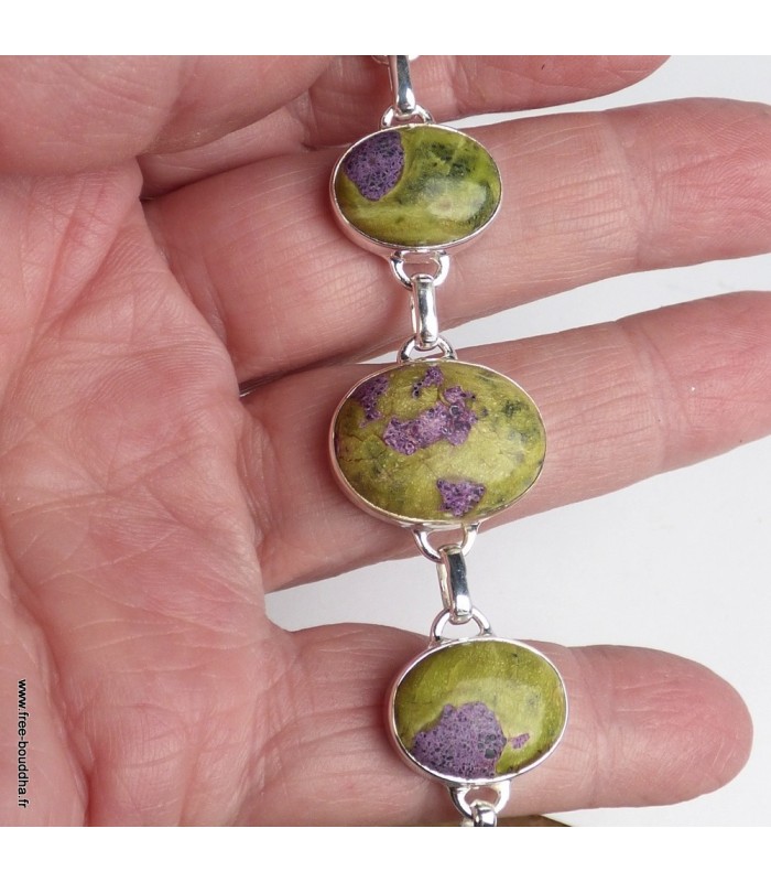 Bracelet tasmanite atlantisite certifié en argent 925