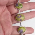 Bracelet argent Tasmanite Atlantisite Authentique - Bracelets pierres naturelles
