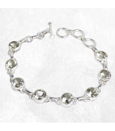 Bracelet en Améthyste Verte Facettée – Argent 925 – Énergie Naturelle