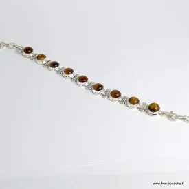 Bracelet Oeil de Tigre 9 pierres - Argent 925 - Bracelets pierres naturelles