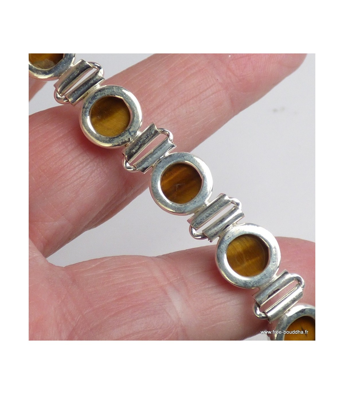 Bracelet Jonc Argent Oeil de Tigre | BIJOUX FEMME