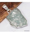 Pendentif Aigue‑marine brute serti clos authentique argent 925