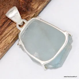 Pendentif Aigue-Marine pierre naturelle - Argent 925 - Bijoux en Aigue-marine