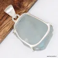 Pendentif Aigue-Marine pierre naturelle - Argent 925 - Bijoux en Aigue-marine