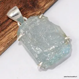 Pendentif Aigue-Marine pierre naturelle - Argent 925 - Bijoux en Aigue-marine