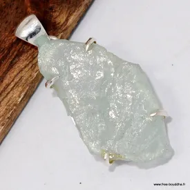 Pendentif Aigue-Marine forme libre - Argent 925 - Bijoux en Aigue-marine