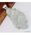Pendentif Aigue‑marine forme libre pierre naturelle argent 925