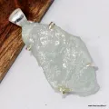 Pendentif Aigue-Marine forme libre - Argent 925 - Bijoux en Aigue-marine