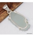 Pendentif Aigue‑marine brute vert pâle authentique argent 925
