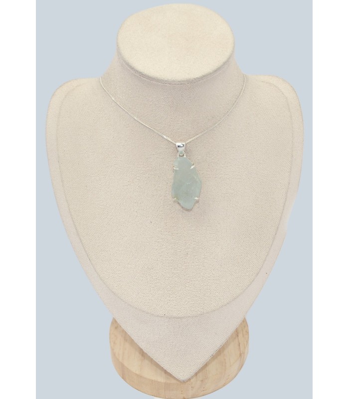 Pendentif Aigue-Marine forme libre - Argent 925