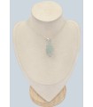 Pendentif Aigue‑marine forme libre pierre naturelle argent 925