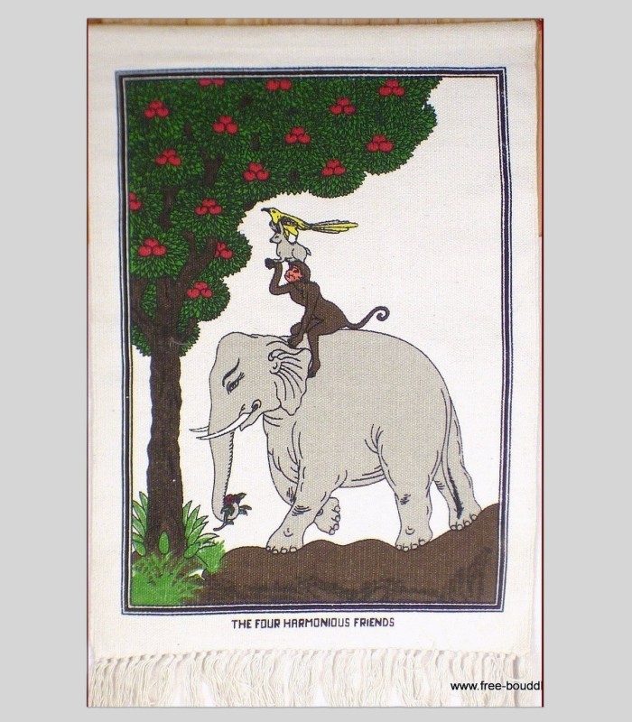 Tenture tibétaine en coton épais pour décoration ou méditation.