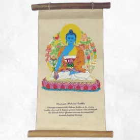Tenture bouddhiste lokta Bouddha de médecine - Tentures bouddhistes