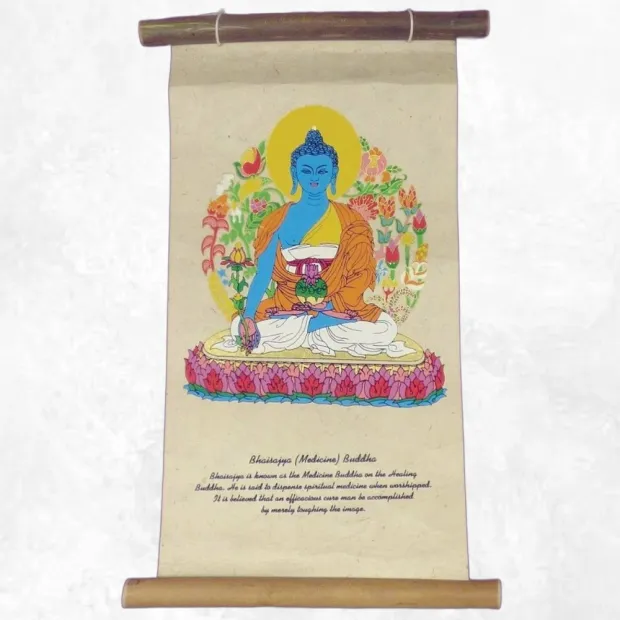 Tenture bouddhiste lokta Bouddha de médecine - Tentures bouddhistes