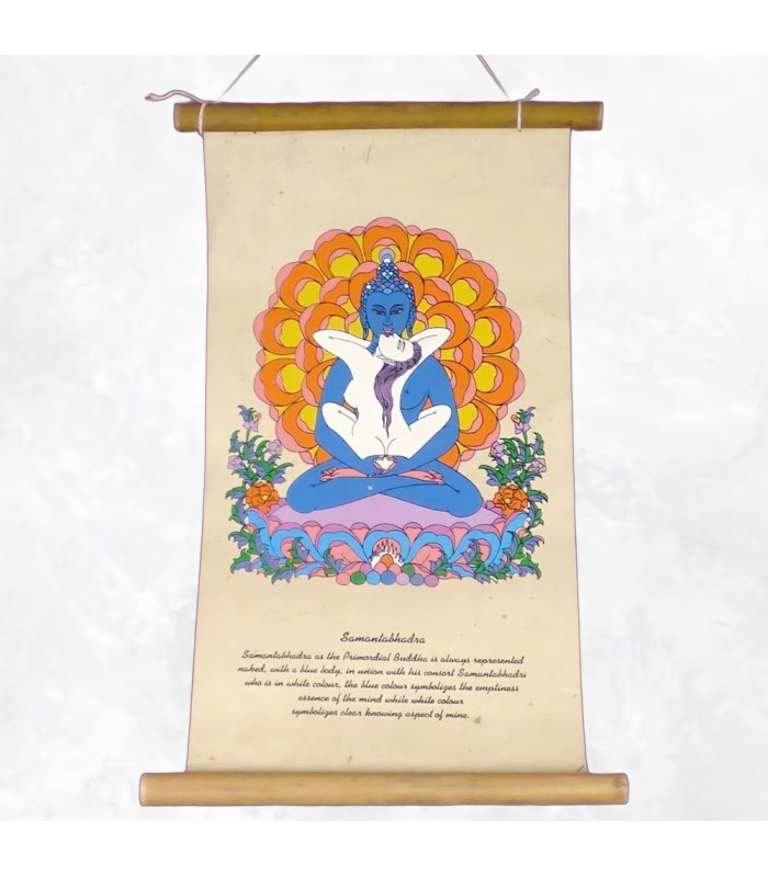 Tenture bouddhiste Shakti en papier Lokta, fait au Népal