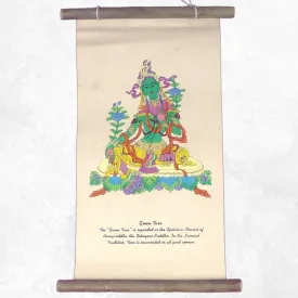 Tenture bouddhiste papier lokta Tara Verte - Tentures bouddhistes