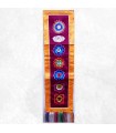 Tenture 7 chakras brodés, en coton, fait au Népal