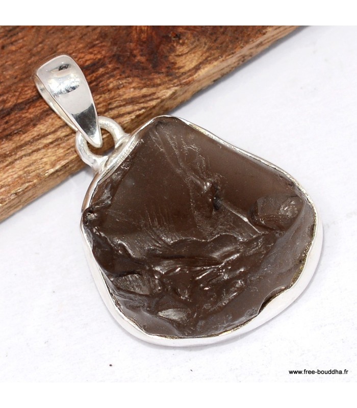 Pendentif argent Colombianite tectite colombienne - Cintamani