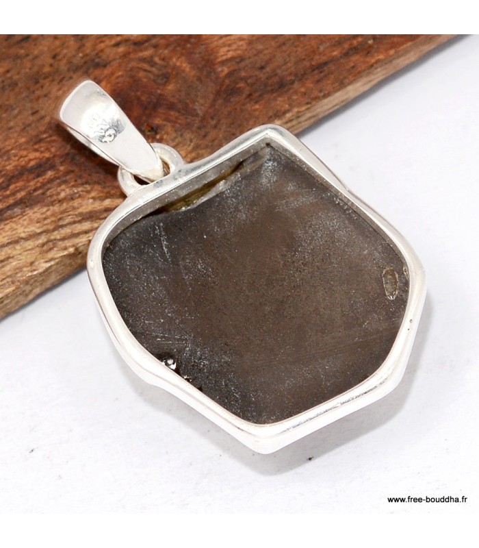 Pendentif Colombianite authentique forme libre argent 925