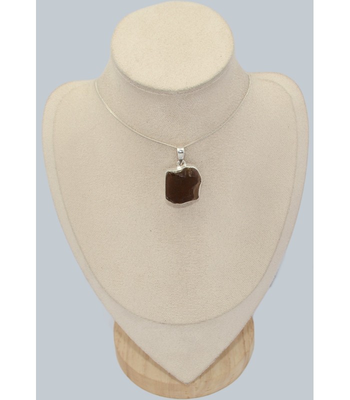 Pendentif Colombianite authentique forme libre argent 925