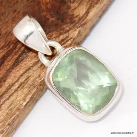 Pendentif Fluorite verte facettée - argent 925 - Pendentifs pierres naturelles