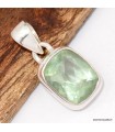 Pendentif fluorite verte authentique rectangulaire – Argent 925