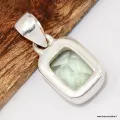 Pendentif Fluorite verte facettée - argent 925 - Pendentifs pierres naturelles