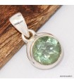 Pendentif Fluorite verte facettée - Forme ronde - argent 925