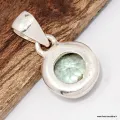 Pendentif Fluorite verte facettée - Forme ronde - argent 925 - Pendentifs pierres naturelles