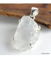 Pendentif authentique Quartz lémurien brut en argent 925