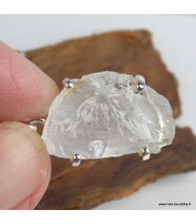 Pendentif authentique Quartz lémurien brut en argent 925