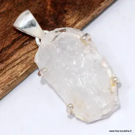 Pendentif énergétique en quartz lémurien et argent 925 - Pendentifs pierres naturelles