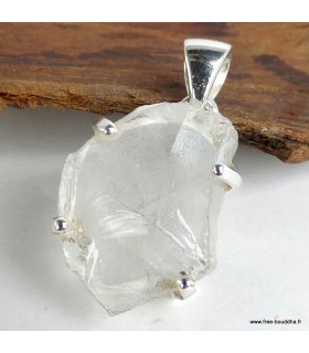 Quartz lémurien brut – pendentif artisanal en argent 925