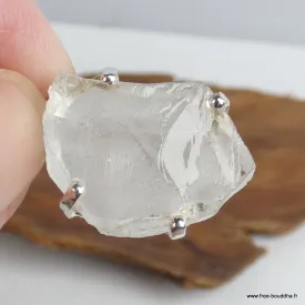 Quartz lémurien brut – pendentif artisanal en argent 925 - Pendentifs pierres naturelles