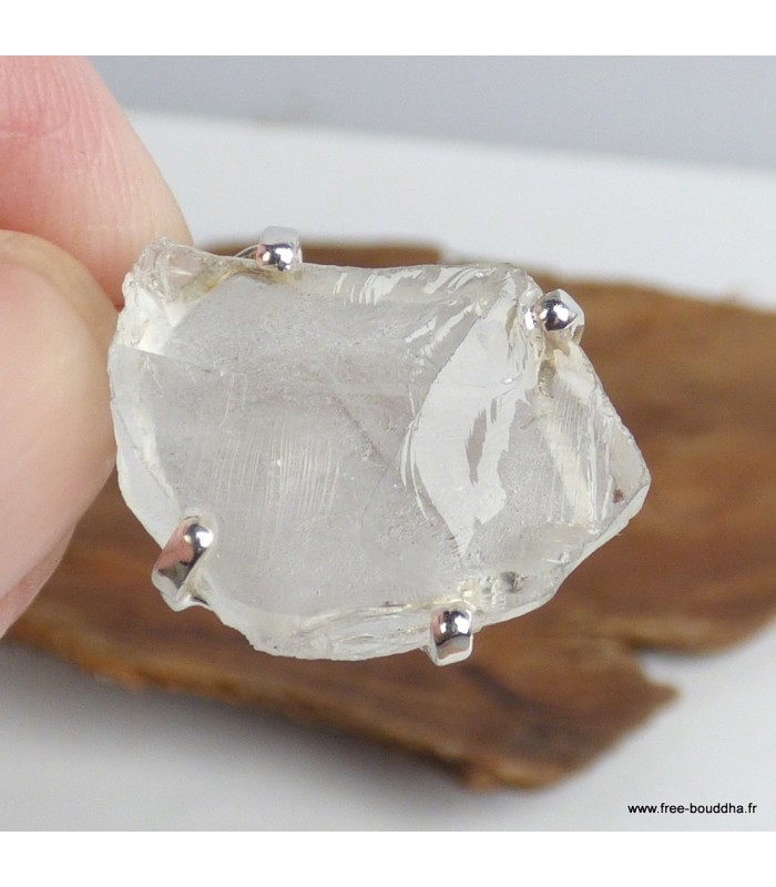 Pendentif Quartz lémurien véritable – Argent 925 poinçonné