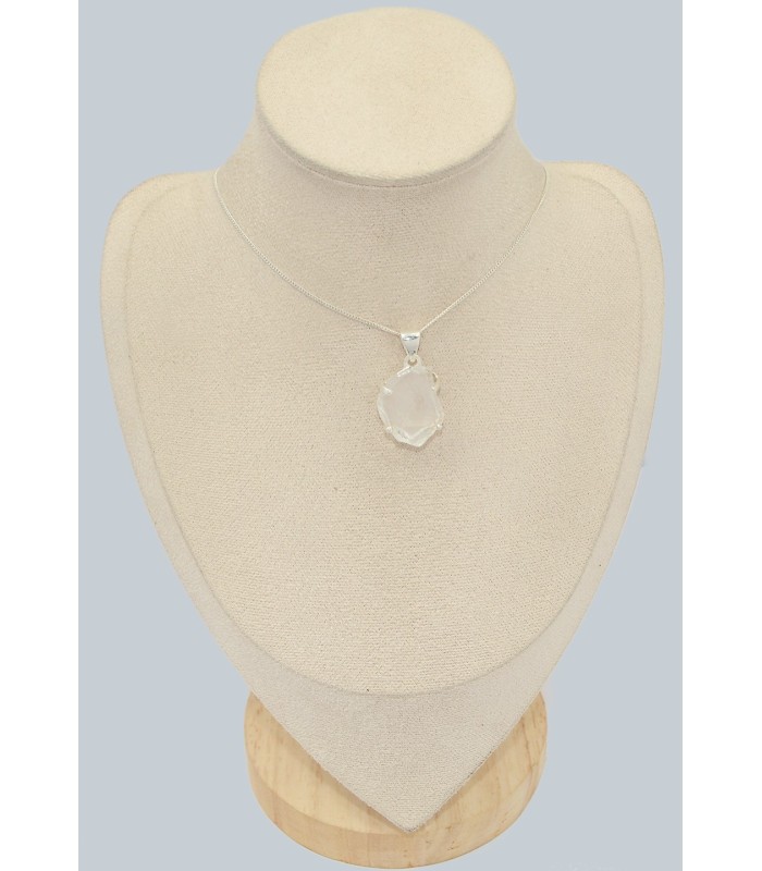 Pendentif Quartz lémurien véritable – Argent 925 poinçonné