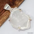 Quartz lémurien brut – pendentif artisanal en argent 925 - Pendentifs pierres naturelles