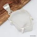 Quartz lémurien brut – pendentif artisanal en argent 925 - Pendentifs pierres naturelles