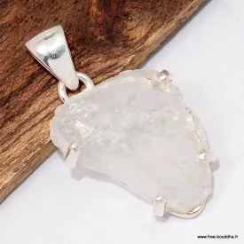Quartz lémurien brut – pendentif chamanique en argent massif - Pendentifs pierres naturelles