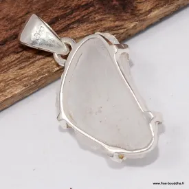 Quartz lémurien brut – pendentif chamanique en argent massif - Pendentifs pierres naturelles