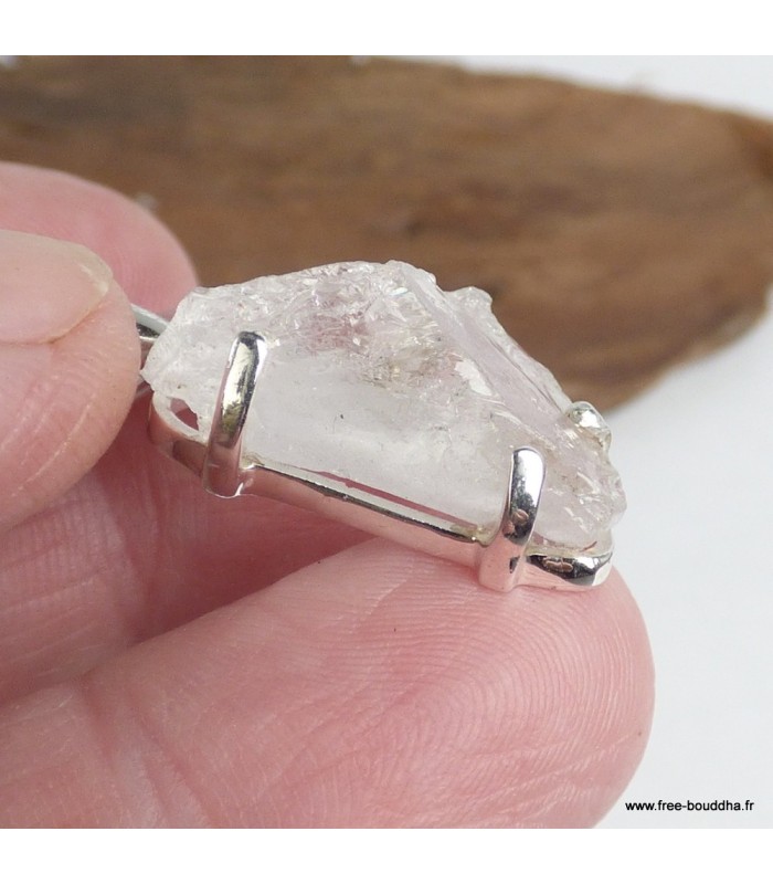 Pendentif quartz lémurien authentique – Argent massif 925