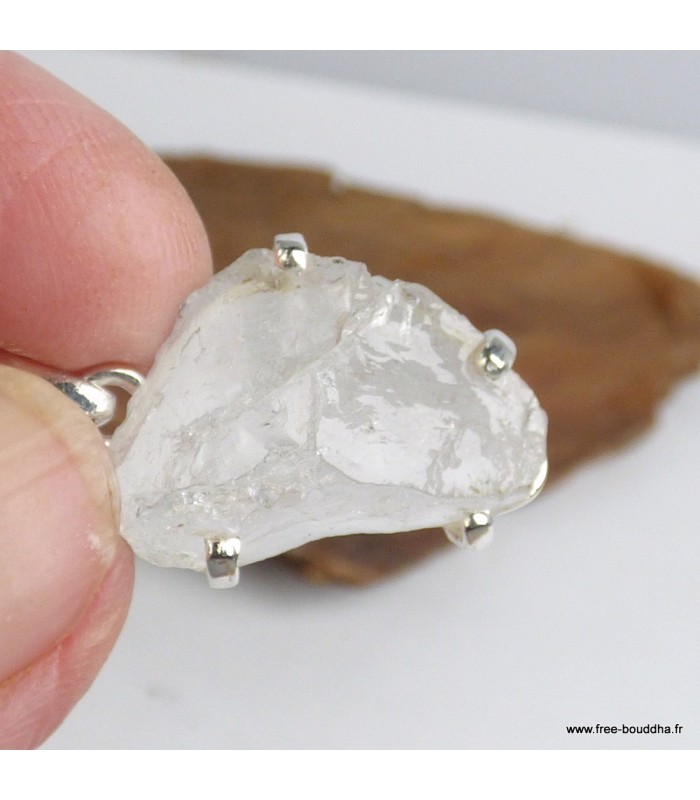 Pendentif quartz lémurien authentique – Argent massif 925