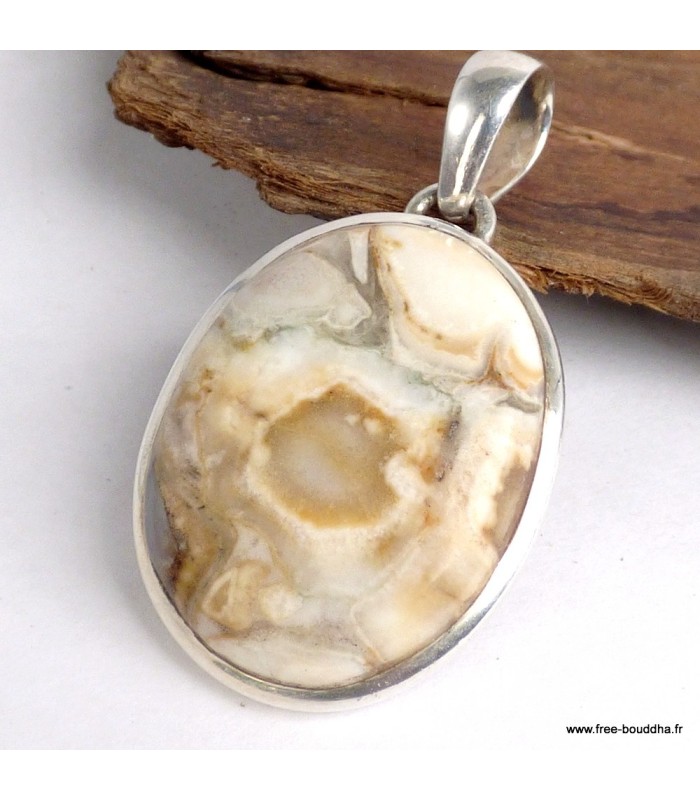 Pendentif argent Jaspe Brun