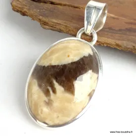 Pendentif oval en JASPE GRAPHIC - Pendentifs pierres naturelles