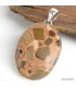 Pendentif oval en Jaspe rouge bréchique
