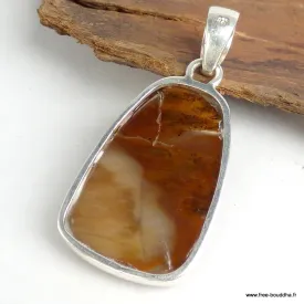 Pendentif Goutte en Bois pétrifié - Pendentifs pierres naturelles