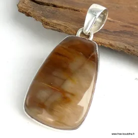 Pendentif Goutte en Bois pétrifié - Pendentifs pierres naturelles