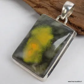 Pendentif Jaspe Bourdon jaune noir - Pendentifs pierres naturelles